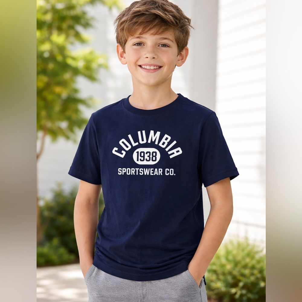 Kids Columbia Dark Blue Sportswear Tee